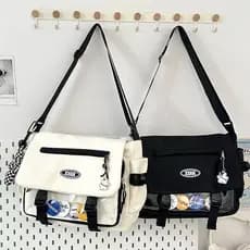 Bolsa Carteiro Impermeável de Grande Capacidade Unissex – Bolsa Transversal em Nylon para Estudantes e Uso Diário