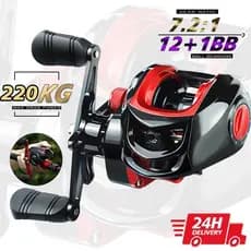 220Kg Carretilha De Pesca Cana De Pesca Molinete Magnético12 + 1BB Baitcasting Fishing Reel
