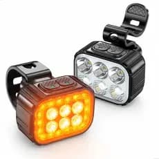 Kit Farol e Lanterna Bike 6 LEDs | Recarregável USB | Resistente à Água | Segurança para Ciclismo Noturno