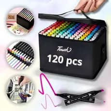 Caneta Marcadora Cores 100/120 Pintas Artísticas Dúplice Ponta - Artesanato, Pintura, Design