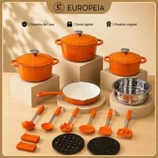 Jogo de Panelas de ferro fundido Modelo Fogo Caipira 18 peças com acesssórios Lançamento