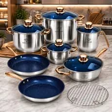 Jogo de Panelas Dusseldorf 23 peças Kit de Panelas Alemãs Antiaderete Inox com revestimento cerâmico