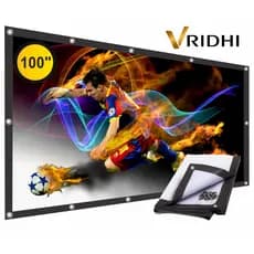 Telão de Projeção 100 Polegadas Tela Vridhi HD 4K Para Projetores e Datashows 16:9 Cinema em casa