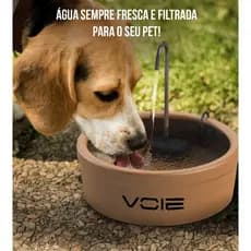 Bebedouro Para Pets Gatos e Cães Automatico Fonte de Ceramica 2,5l Marron Agua Fresca