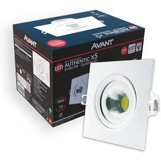 Kit 5 Spot Embutir Authentic 5w 3000k- Avant