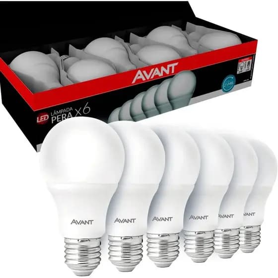 Kit 6 Lâmpada Led 9w Pera - Avant