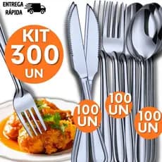 Kit 300 Garfo Faca e Colher Mesa em Aço Inox Cozinha Restaurante Buffet Talheres Utensílios Qualidades