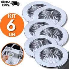 Kit Ralinhos Ralos Pia Inox Duradouro Higiênico 9Cm Casa Cozinha Restaurante Praticidades Utensílios