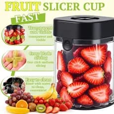 Copo Fatiador De Frutas Hendiy , Cortador De Uva Morango Com Lâminas De Aço Inoxidável , Ovos , Utensílios De Cozinha ,