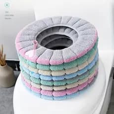 Capa De Assento De Vaso Sanitário De Inverno Com 5 Pacotes , Macia , Grossa , Quente , Removível E Lavável À Máquina