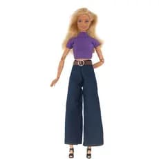 1 Conjunto De Roupas De Boneca De 30 Cm , Camiseta Jeans Da Moda , Presente De Brinquedo