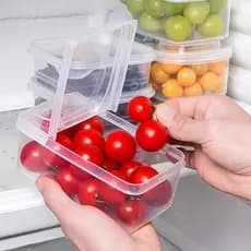 Caixa De Armazenamento De Frutas De Geladeira Transparente , Abertura Simples/Dupla , À Prova De Poeira , Portátil