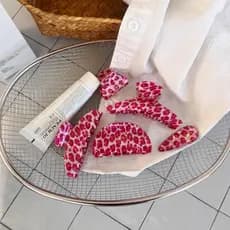 Rosa rosa bolinhas fresco grab clip doce simples All-Match cabelo grab High-End temperamento tubarão clipe