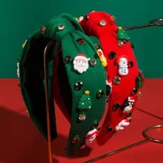 Série de Natal Tiara Vermelho Verde Bonito Papai Noel Boneco de Neve Pinguim Acessórios para Cabelo
