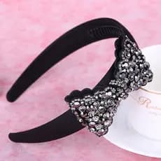 Diamante delicado bandana bandana requintado arco estilo senhoras acessórios de cabelo bandana larga