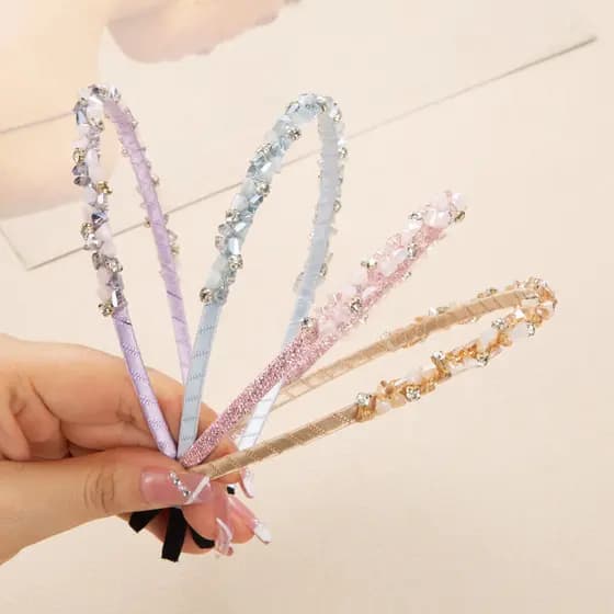 Luz de luxo doce strass bandana cascalho feminino temperamento requintado exterior Wear All-Match Headwear lote