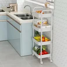Carrinho De Armazenamento Com Rolamento Multicamadas , Organizador De Utilidades Móveis Para Cozinha E Banheiro , Móvel
