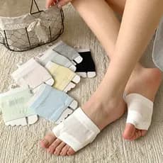 Biquíni Split Toe meias com Flip-Flops meia meias meias antiderrapante invisível verão malha cor sólida meias de dois de