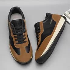 Sapatos masculinos na moda respirável superfície de couro de sola macia sapatos esportivos ao ar livre montanhismo antid