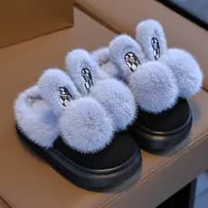 2025 novo estilo crianças sapatos de algodão inverno merda-piso interior ao ar livre engrossado quente médio grande cria