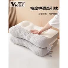 Violeta malha Anti-Traction travesseiro látex travesseiro coluna Cervical travesseiro Sleep Aid travesseiro par doméstic