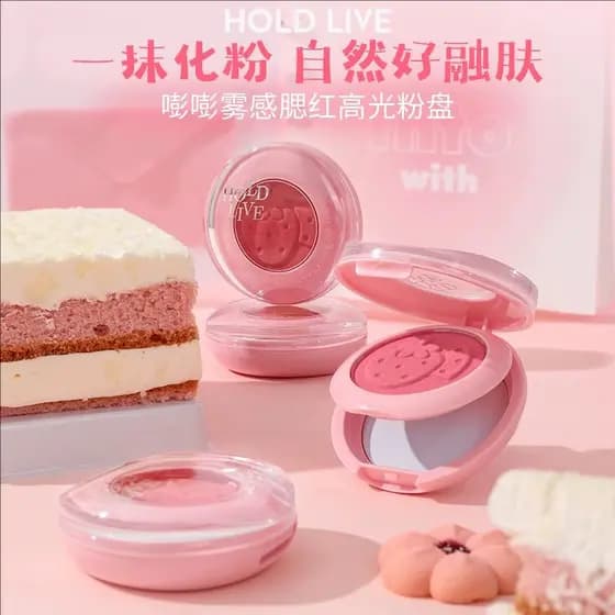 Hold live hold live névoa blush iluminador paleta de pó duplo blush creme lama psiquiatra expansão cor blush roxo sol ve