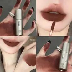 Outono inverno série de cores pequeno tubo de prata esmalte labial veludo fosco clareamento lama labial cor de longa dur