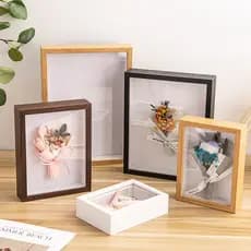 Moldura de flor seca DIY oco 5cm27cm 33cm a4 mesa rosa flor decoração acrílico moldura de foto oca