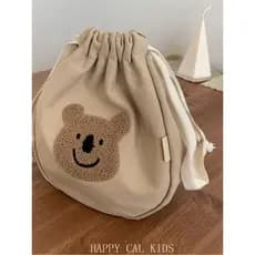 Coreia coreia INS estilo urso cordão Smiley rosto saco de mão das crianças balde saco pai-filho saco cosmético