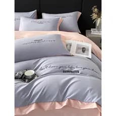 2024 novo estilo leve luxo High-End sentimento lavado algodão cama conjunto de quatro peças capa de edredão conjunto de