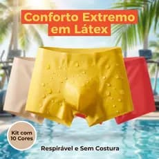 Cuecas boxer masculinas boxer Leggings látex Natural à prova d'água de secagem rápida Design 3D de alta elasticidade sem