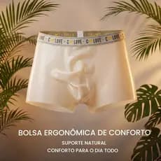 Cueca Boxer masculina de couro látex Natural estilo cinto sem costura alta elástica à prova d'água