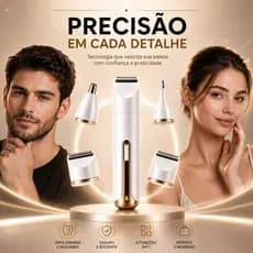 Depilador Elétrico Feminino e Masculino 4 em 1 USB para Corpo, Rosto e Nariz