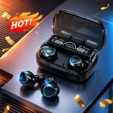 Fone de Ouvido Sem Fio M10 TWS, Fone Bluetooth Estéreo com Estojo de Carregamento, Bluetooth 5.0