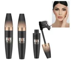 2PCS MY amazing lash Mascara 4D Silk Fiber Mascara Máscara à prova d'água preta para volume e comprimento, para cílios l