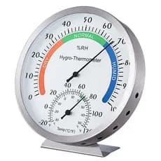 Termo-Higrômetro Analógico de 5 Polegadas com Mostrador Colorido - Monitor de Umidade e Temperatura Interna/Externa para