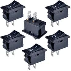 6 Pcs Boat Rocker Switch Snap In Toggle Switch SPST On Off 2 Pin 2 Position AC 250V 6A 125V 10A for Car Auto Boat Househ