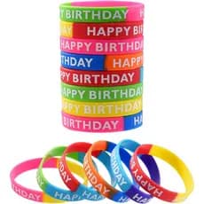 56 peças de pulseiras de silicone elásticas com 8 estilos diferentes para festas de aniversário, pulseiras para crianças