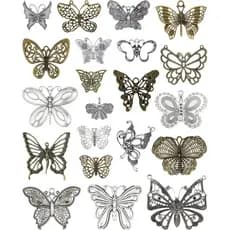 JIALEEY Pingentes de Borboleta Grande para DIY, para Fazer Colares e Pulseiras, 21 Peças de Suprimentos para Artesanato