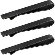 Roctee Prendedor de Gravata Fino, Pacote com 3 Prendedores de Gravata para Homens, Elegantes Clipes de Gravata em Preto