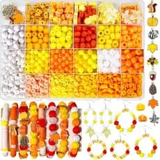 Kit de Miçangas para o Dia de Ação de Graças com mais de 2000 peças – Miçangas de argila com tema de colheita, miçangas