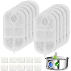 Filtros para Bebedouro de Cães FS20, Conjunto de 10 Filtros com 10 Esponjas, Filtros de Substituição de 5 Camadas para B