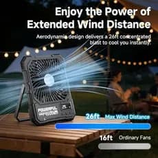 Ventilador De Viagem 20000mAh Recarregável Cruzeiro , Luz , USB Para Barraca Com Portátil Acampamento