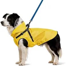 -M) Capa de chuva impermeável para cachorro adequada para cachorro grande, médio, cachorrinho (capa de chuva amarela par
