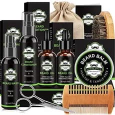 Conjunto de barba masculino, presente do pai do dia dos pais, cuidados com a barba, óleo para barba, creme para barba, e