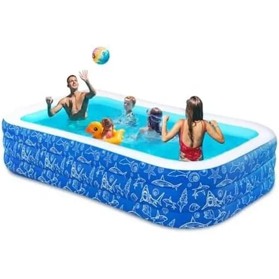 Piscina inflável para crianças e adultos Nattork, piscina inflável familiar de tamanho completo de 102 "x 63" x 22 ", pi