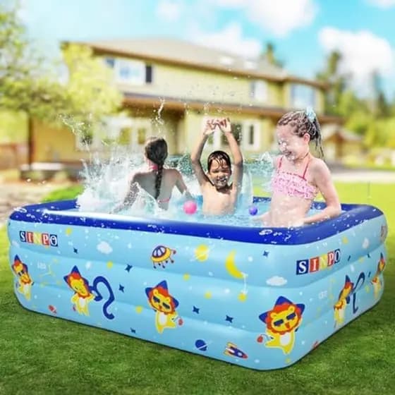 Piscina inflável sazonal infantil 203.20 cm x 121.92 cm x 50.80 cm Piscina espessada em PVC adequada para jardim de verã