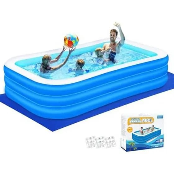 Piscina inflável infantil-102 x 63 x 22 polegadas (cerca de 259.0 x 160.0 x 55.9 cm) Piscina inflável infantil de tamanh
