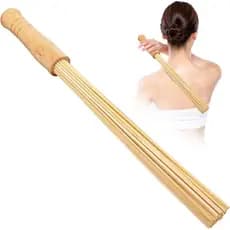 Bastão de Massagem de Bambu para Costas, Bastões de Massagem com Rolos, Ferramentas de Massagem Corporal de Bambu para R