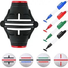 Estêncil para Marcação de Bolas de Golfe com 4 Canetas Marcadoras Coloridas, Marcadores de Bolas de Golfe com Linha Trip
